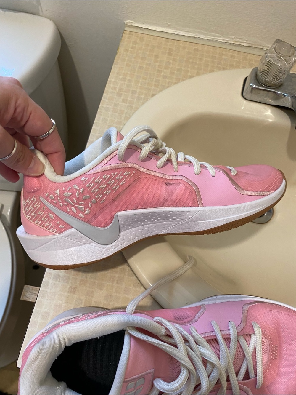 Nike Pink and White Women’s Athletic Sneakers